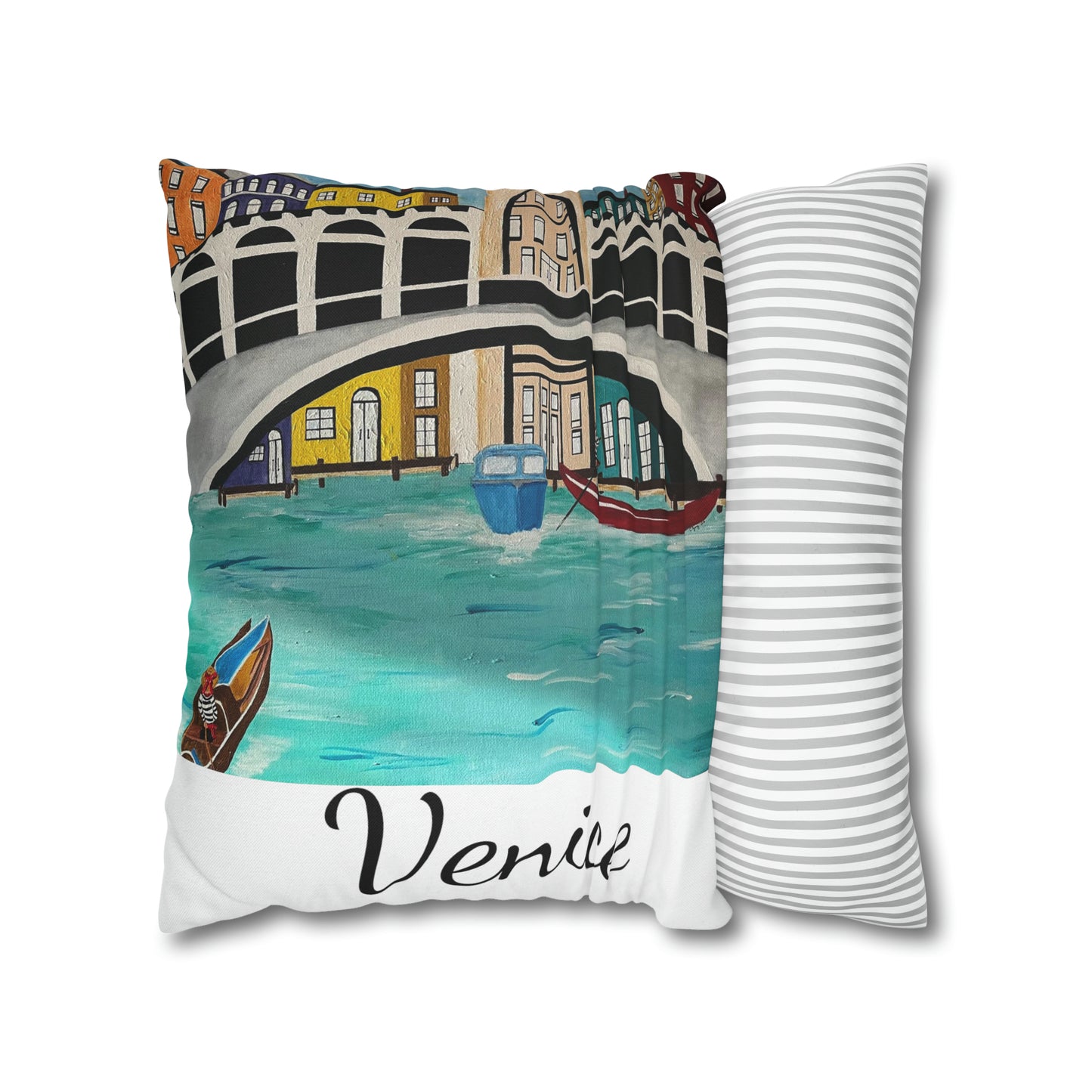 Venice Italy Pillow Cover  (White)