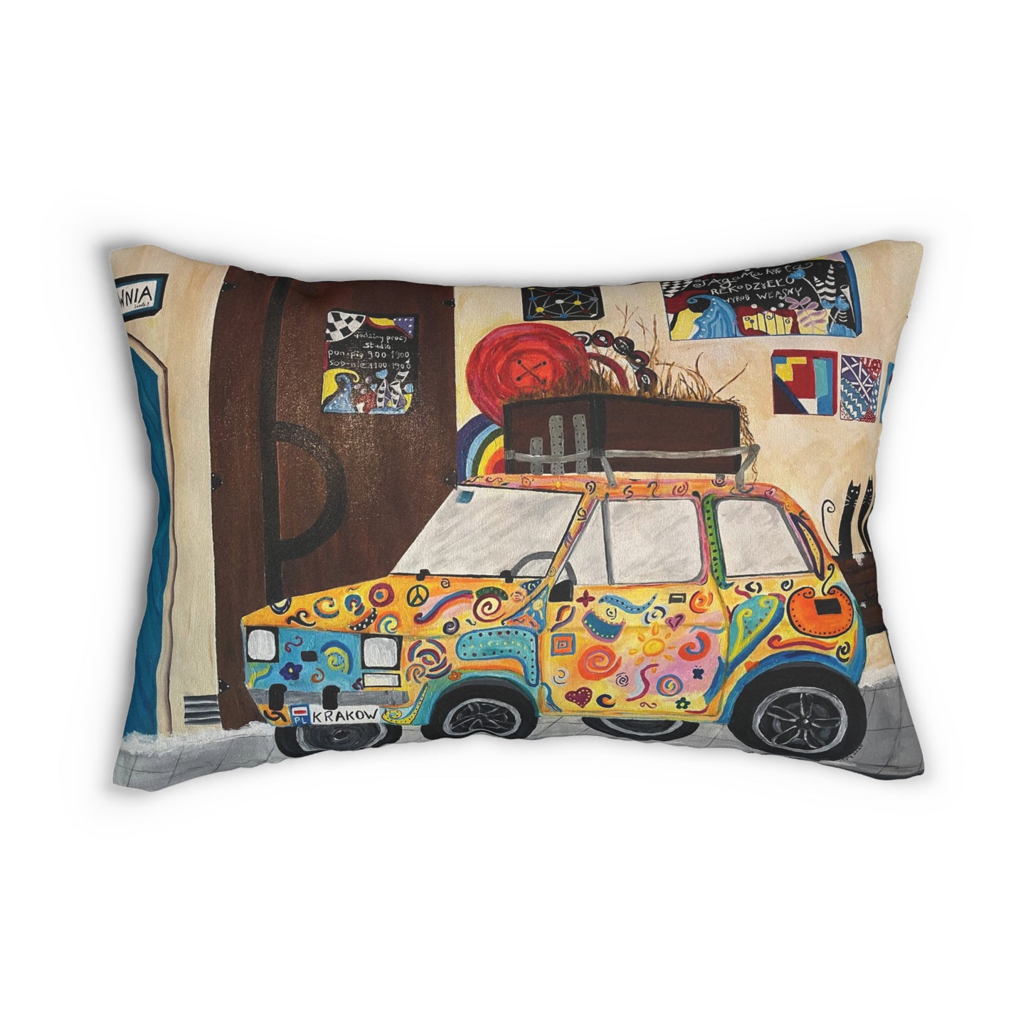 Krakow Poland Lumbar Pillow