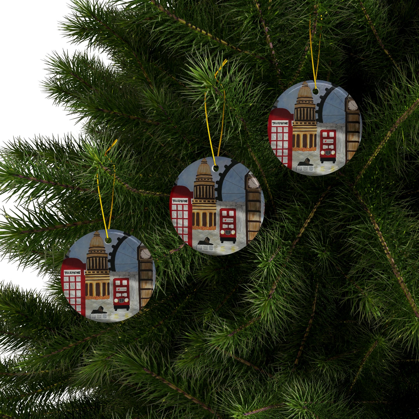 I Love London Ceramic Ornaments (3pcs, 5pcs, 10pcs)