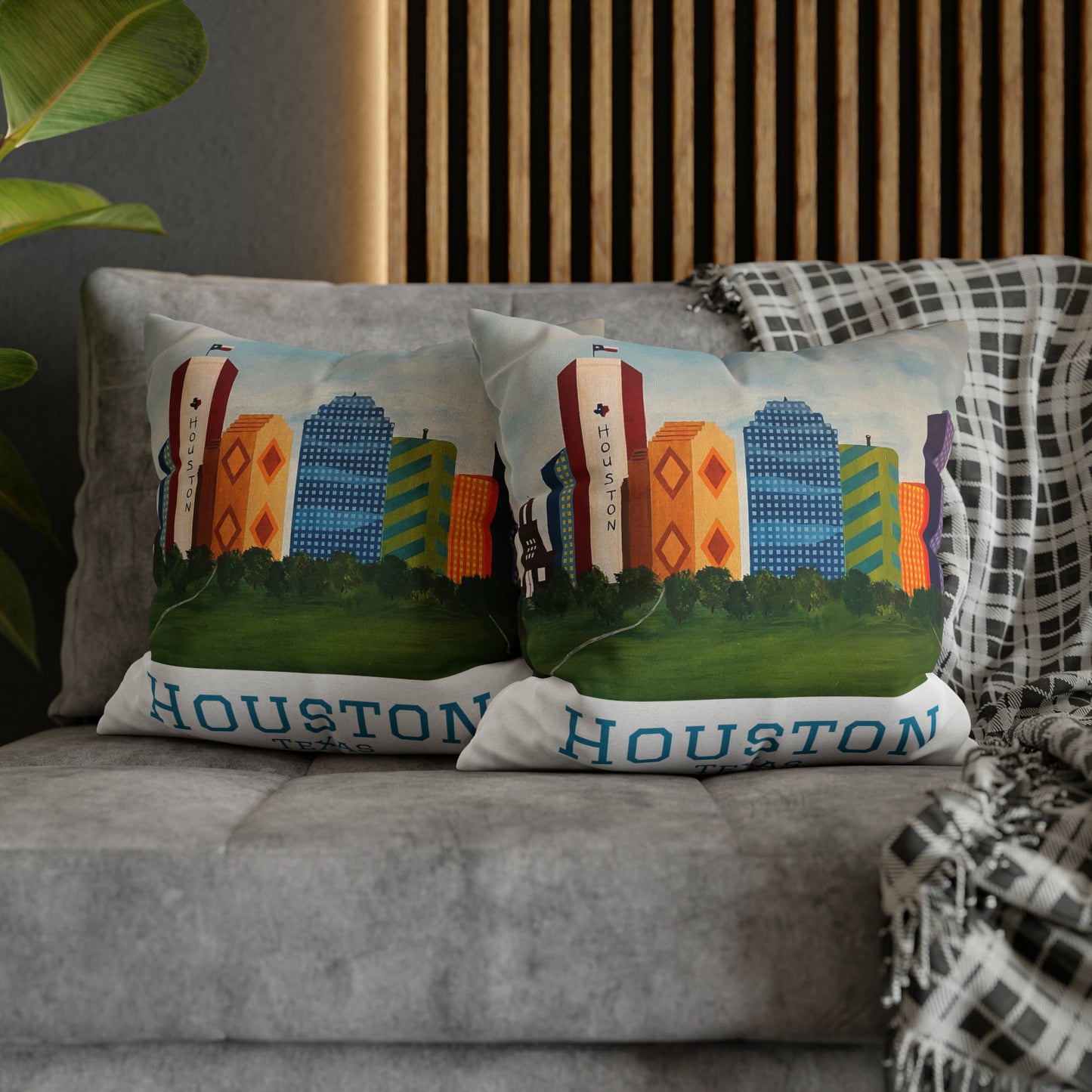 Houston Views Pillow Cover | Houston Texas (White)