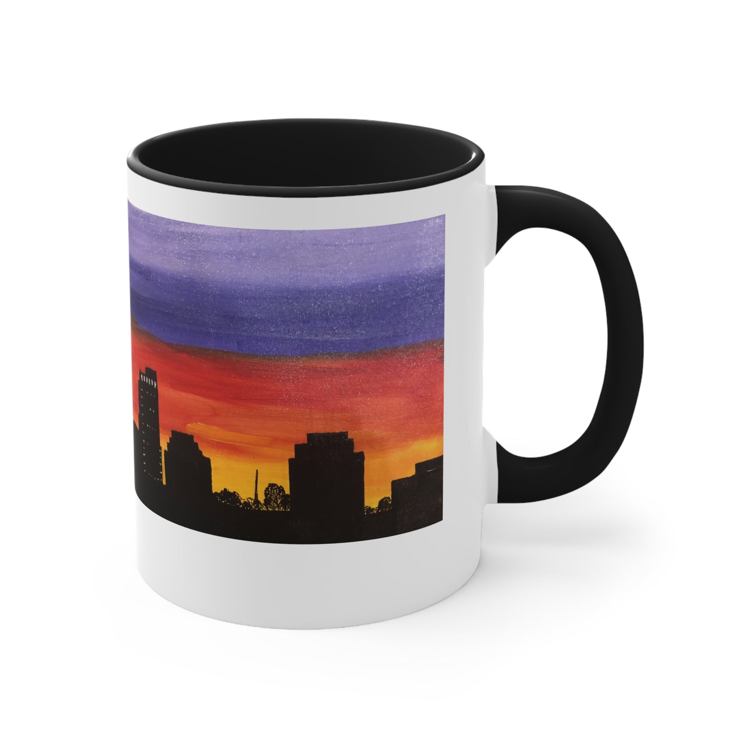 Sunset over Houston Skyline Coffee Mug (Double Sided) | Houston Texas