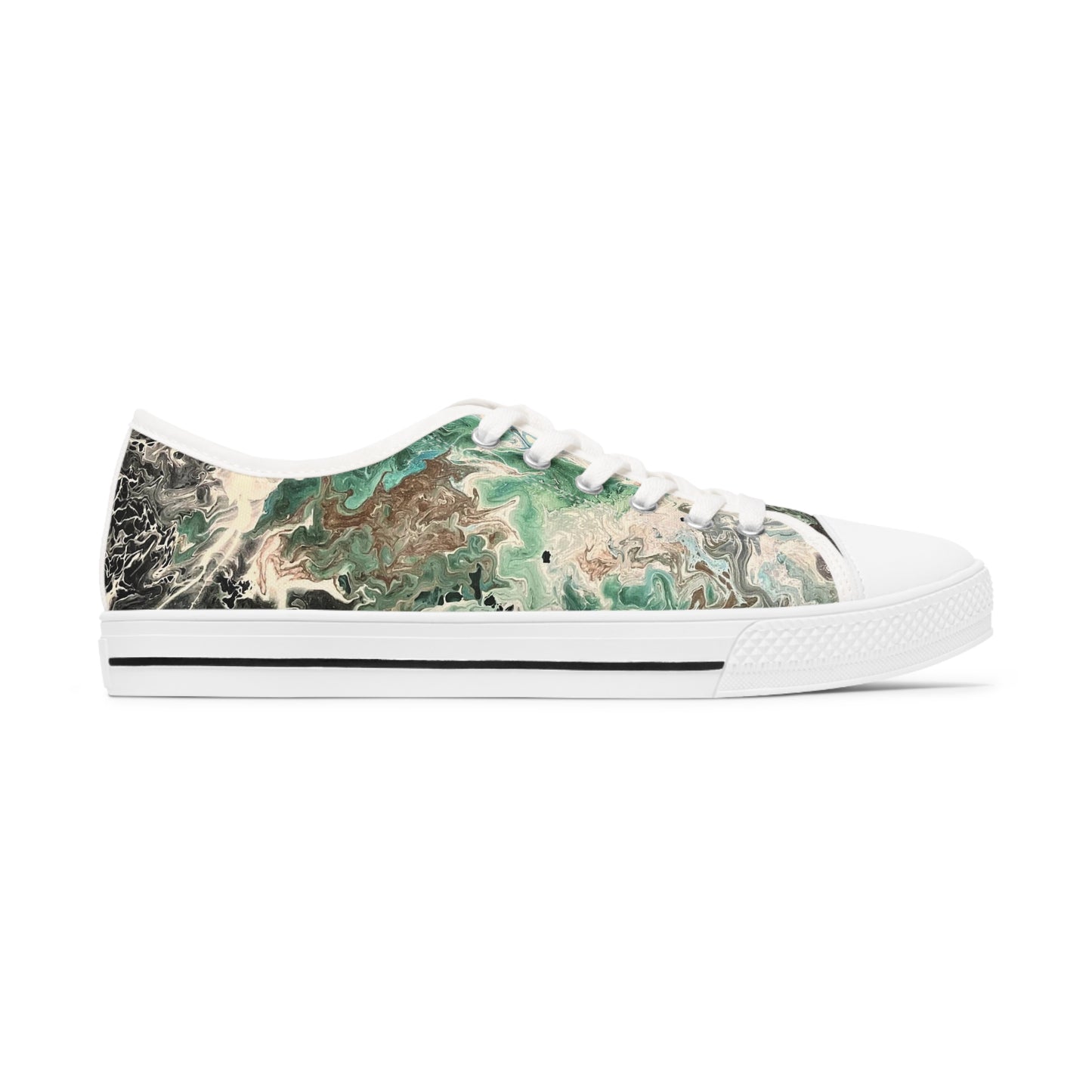 Emerald Swirl Low Top Women's Sneakers