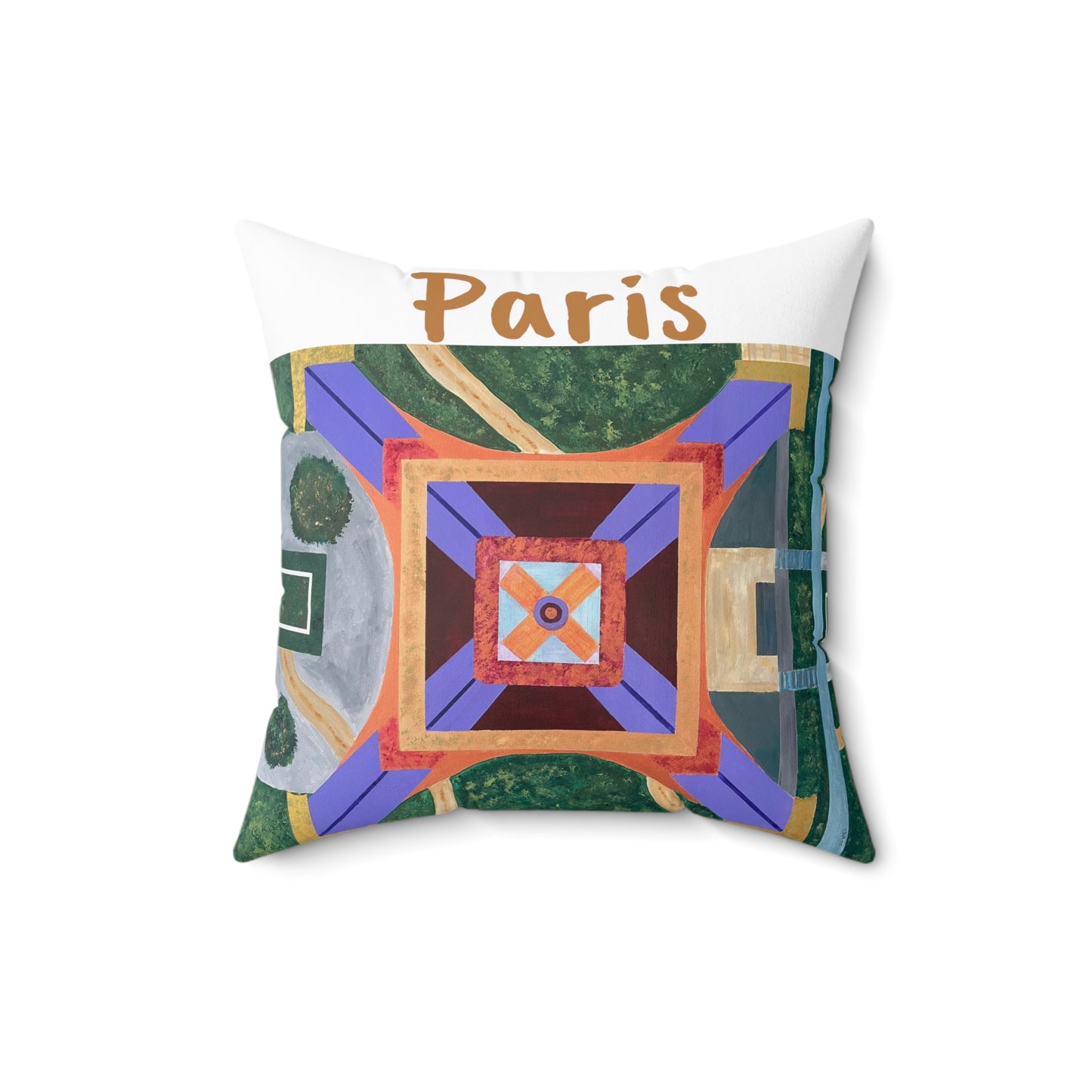 Paris Abstract Eiffel Tower Throw Pillow (White)