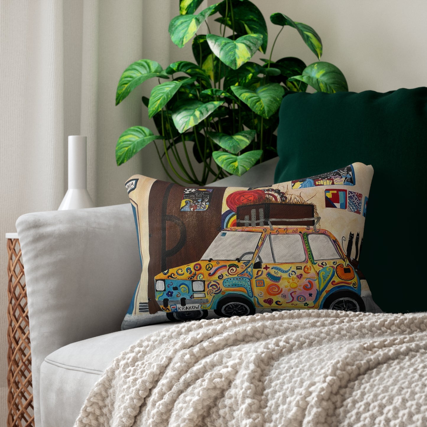 Krakow Poland Lumbar Pillow