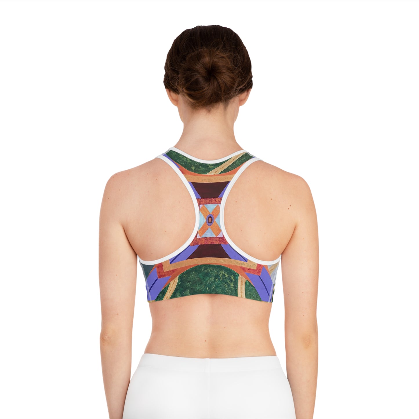 Paris Abstract Sports Bra | Yoga Top