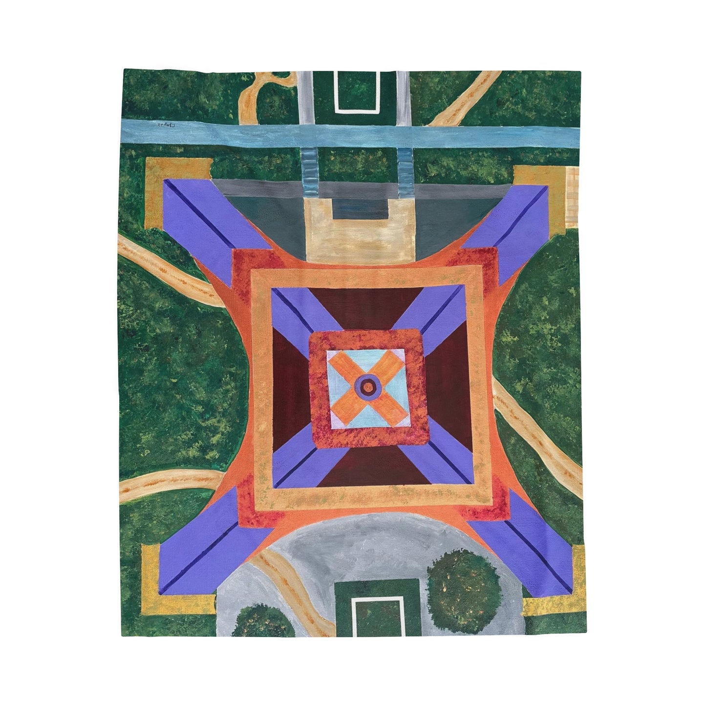 Paris Abstract Eiffel Tower Velveteen Plush Blanket
