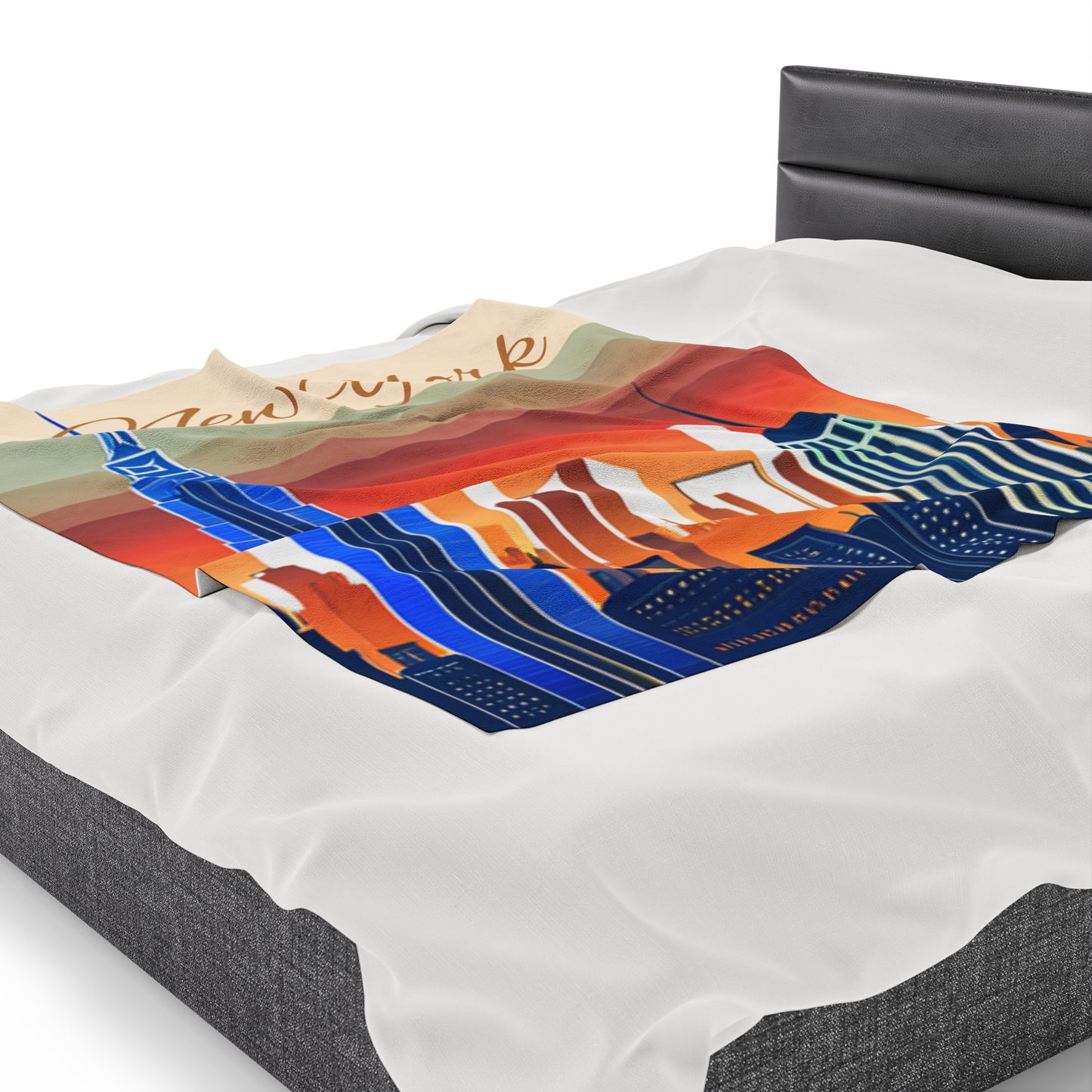 New York City Skyline Velveteen Plush Blanket