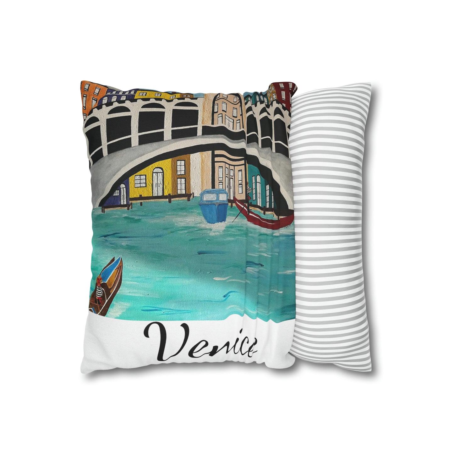 Venice Italy Pillow Cover  (White)
