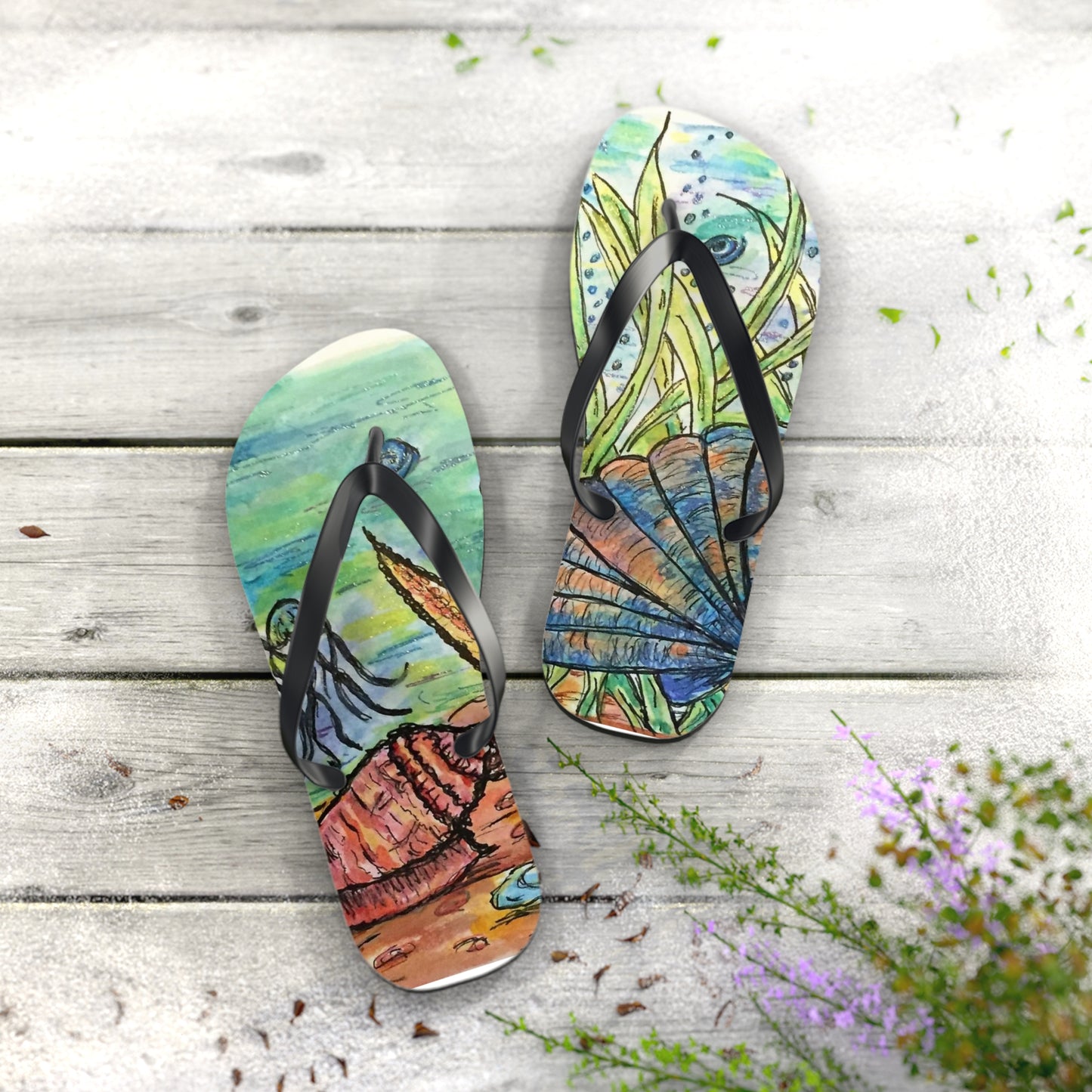 Under Water Fun Flip Flops