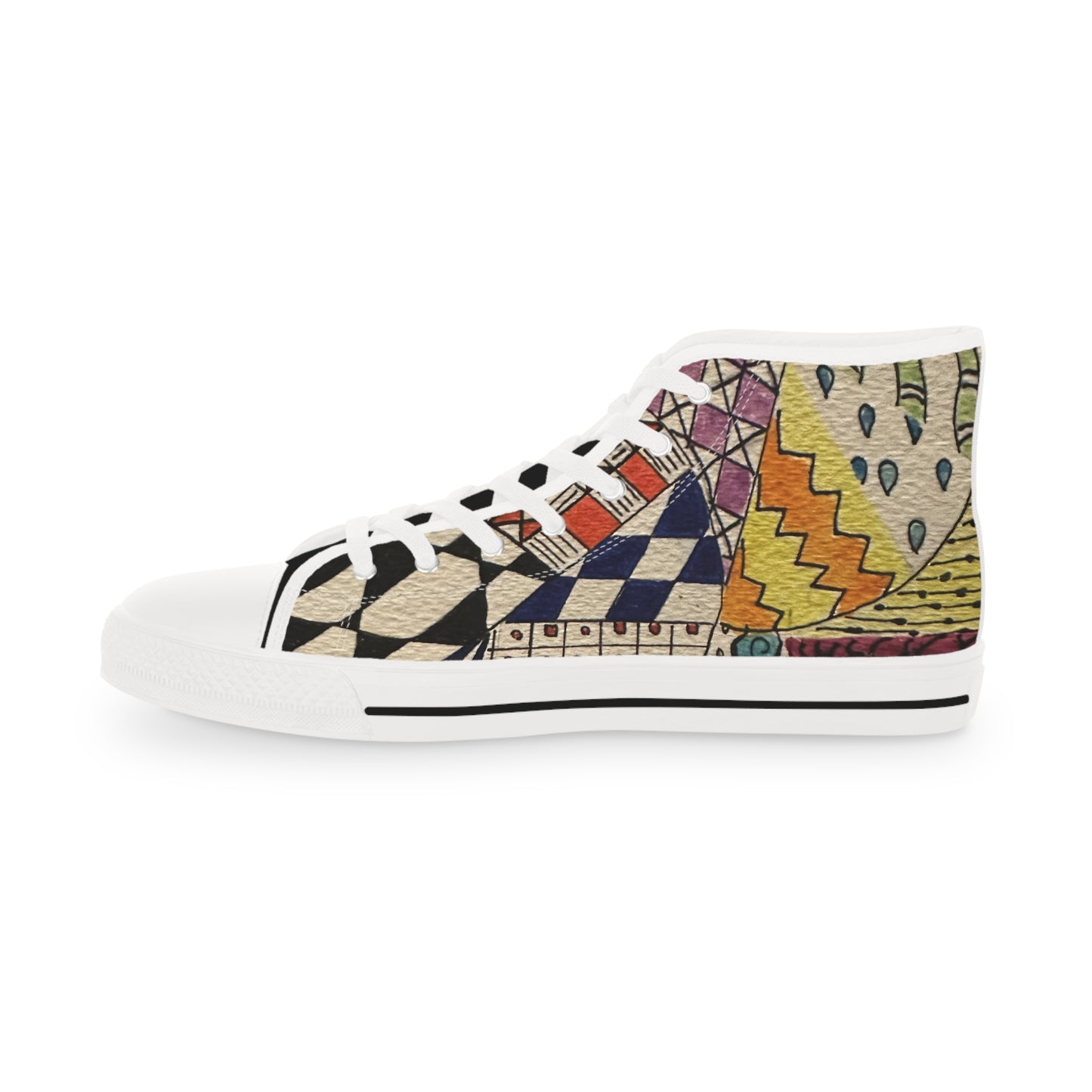 Zentangle Men's High Top Street Sneakers