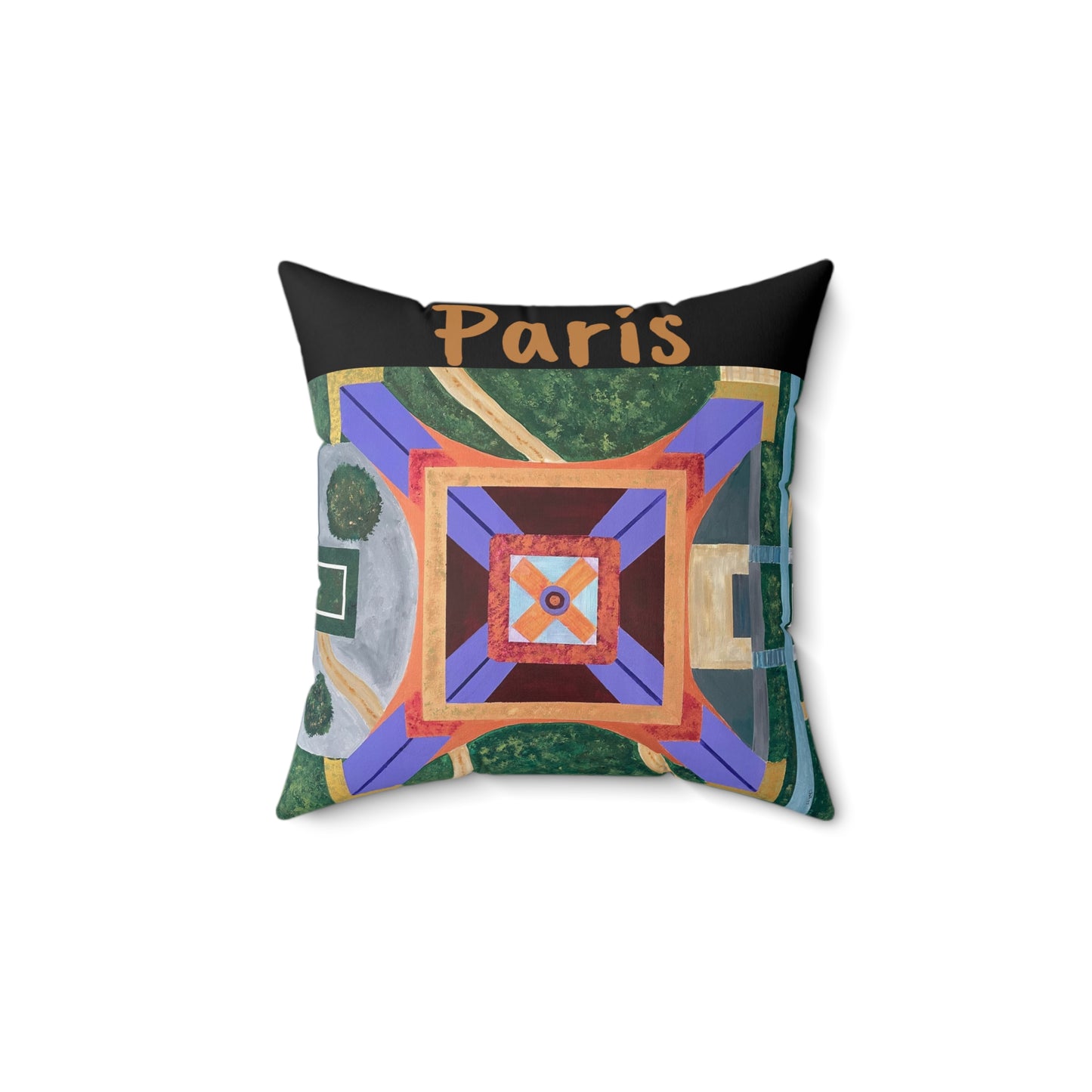 Paris Abstract Eiffel Tower Throw Pillow (Black)