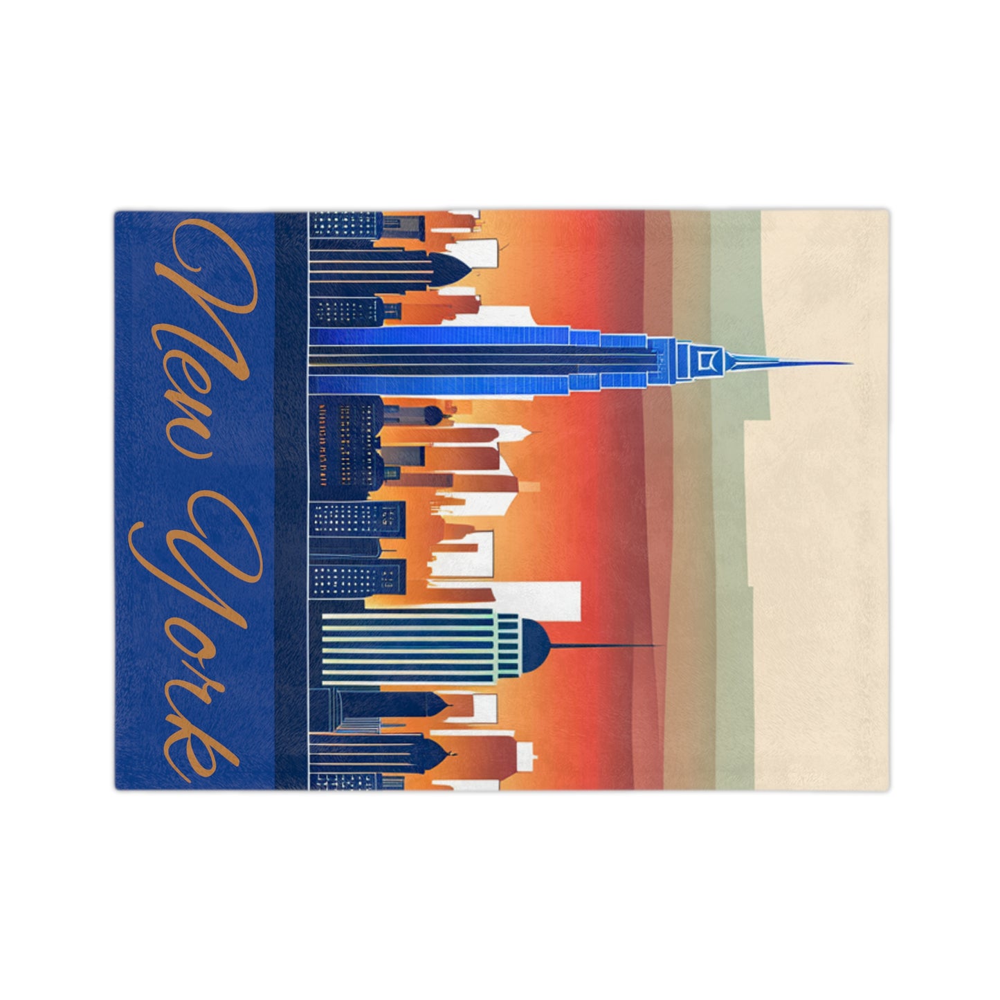 New York City Skyline Velveteen Minky Blanket