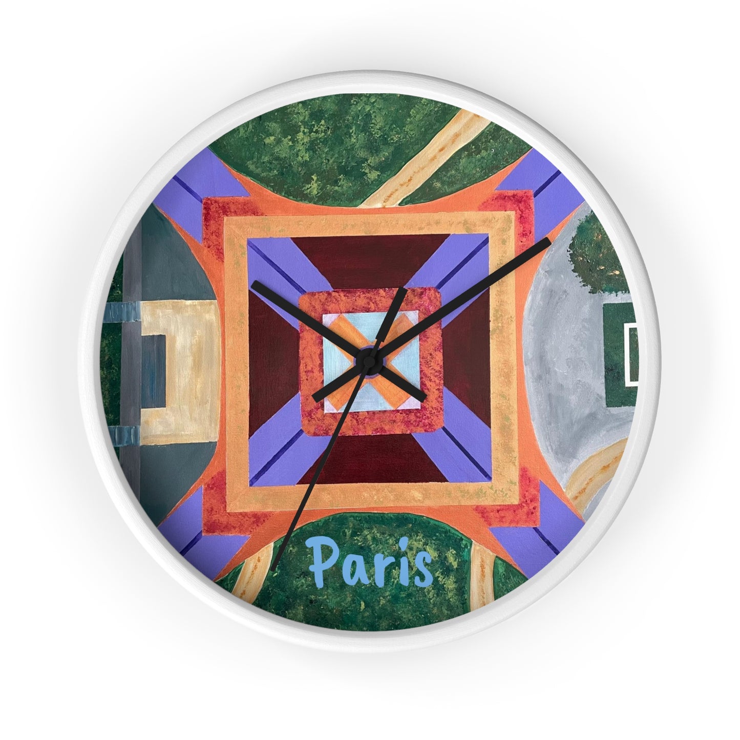 Paris Abstract Eiffel Tower Wall Clock