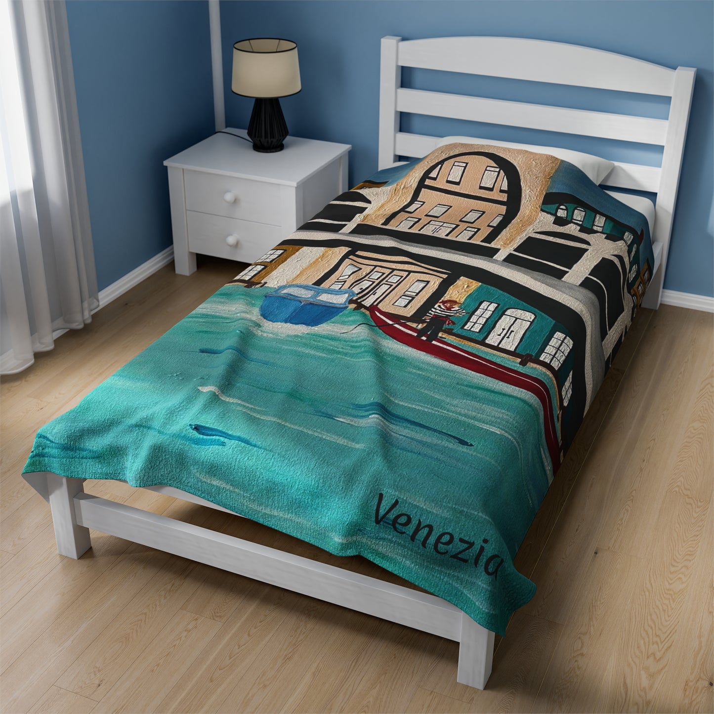 Venice Italy Velveteen Plush Blanket