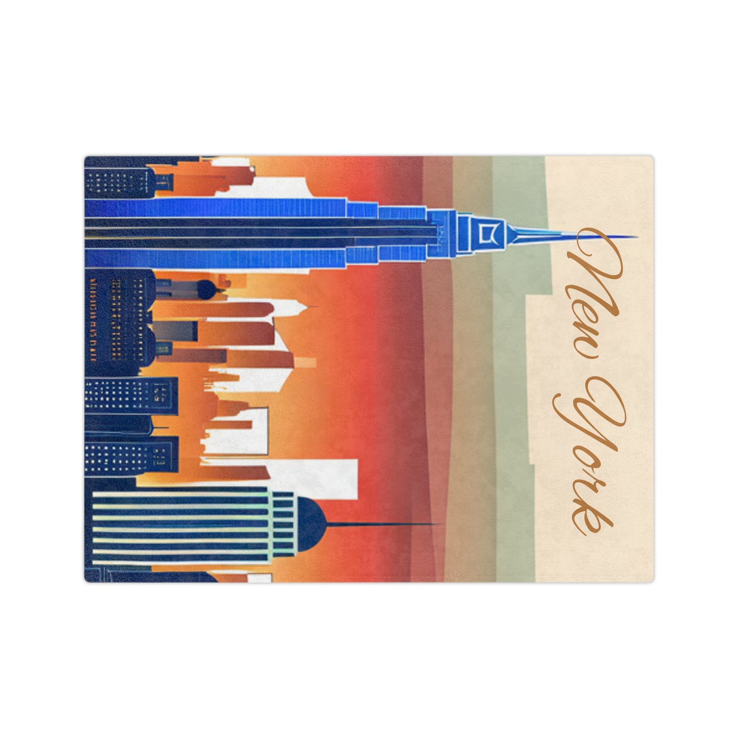 New York City Skyline Velveteen Minky Blanket