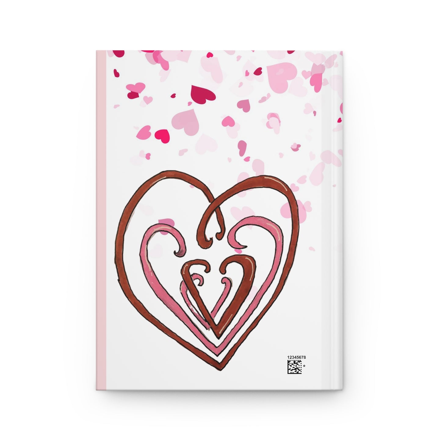 Hearts Intertwined with a Cascade of Floating Hearts Hardcover Journal Matte
