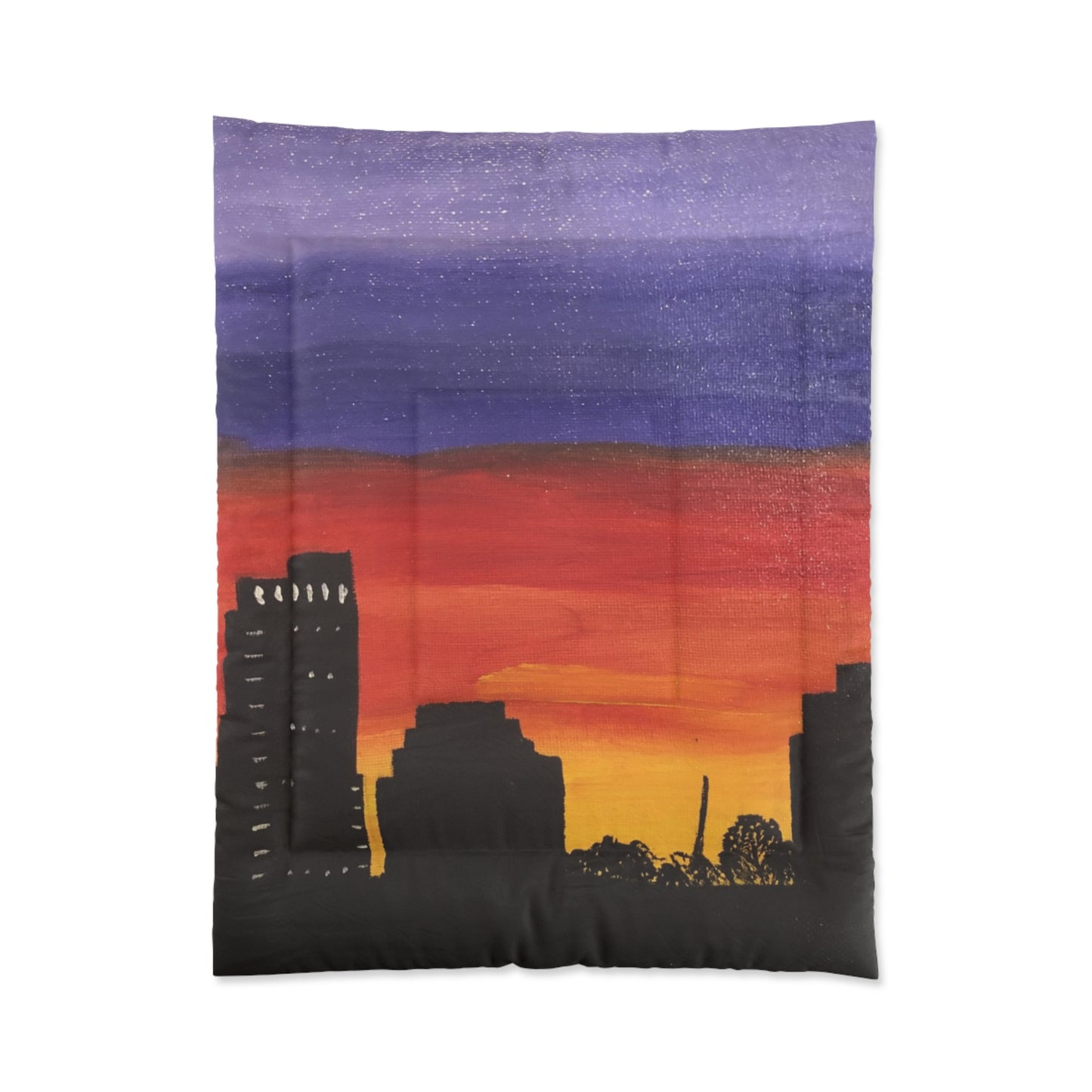 Sunset over Houston Skyline Lightweight Comforter | Houston Texas