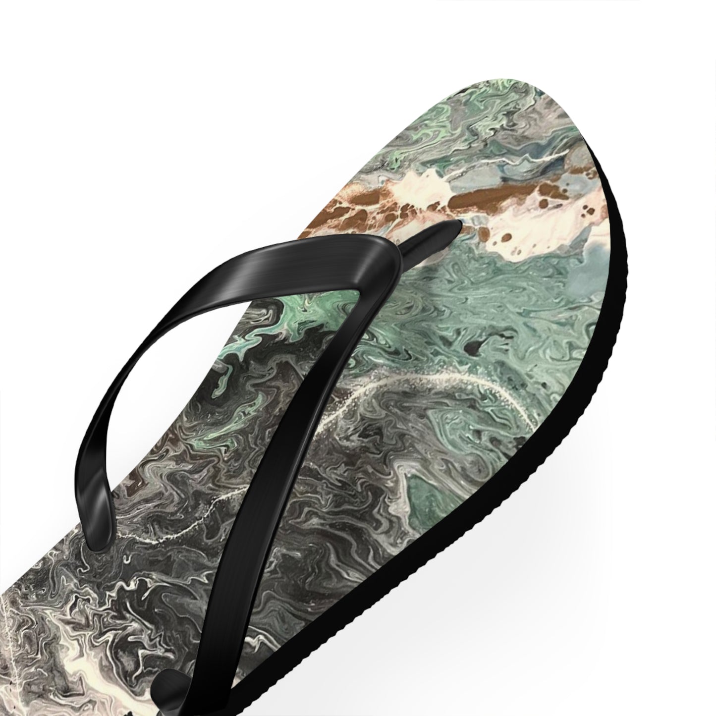 Emerald Swirl Flip Flops
