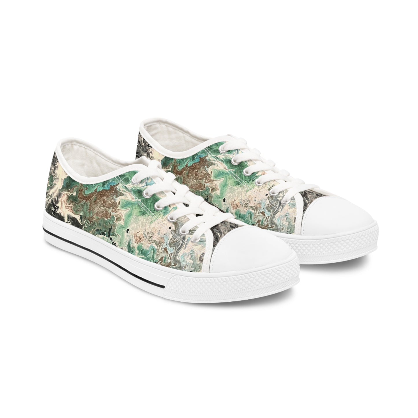 Emerald Swirl Low Top Women's Sneakers