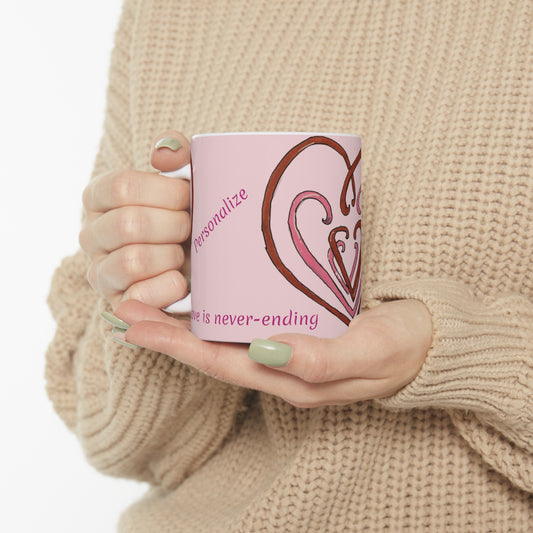 Hearts Intertwined Ceramic Mug 11oz (Personalized)