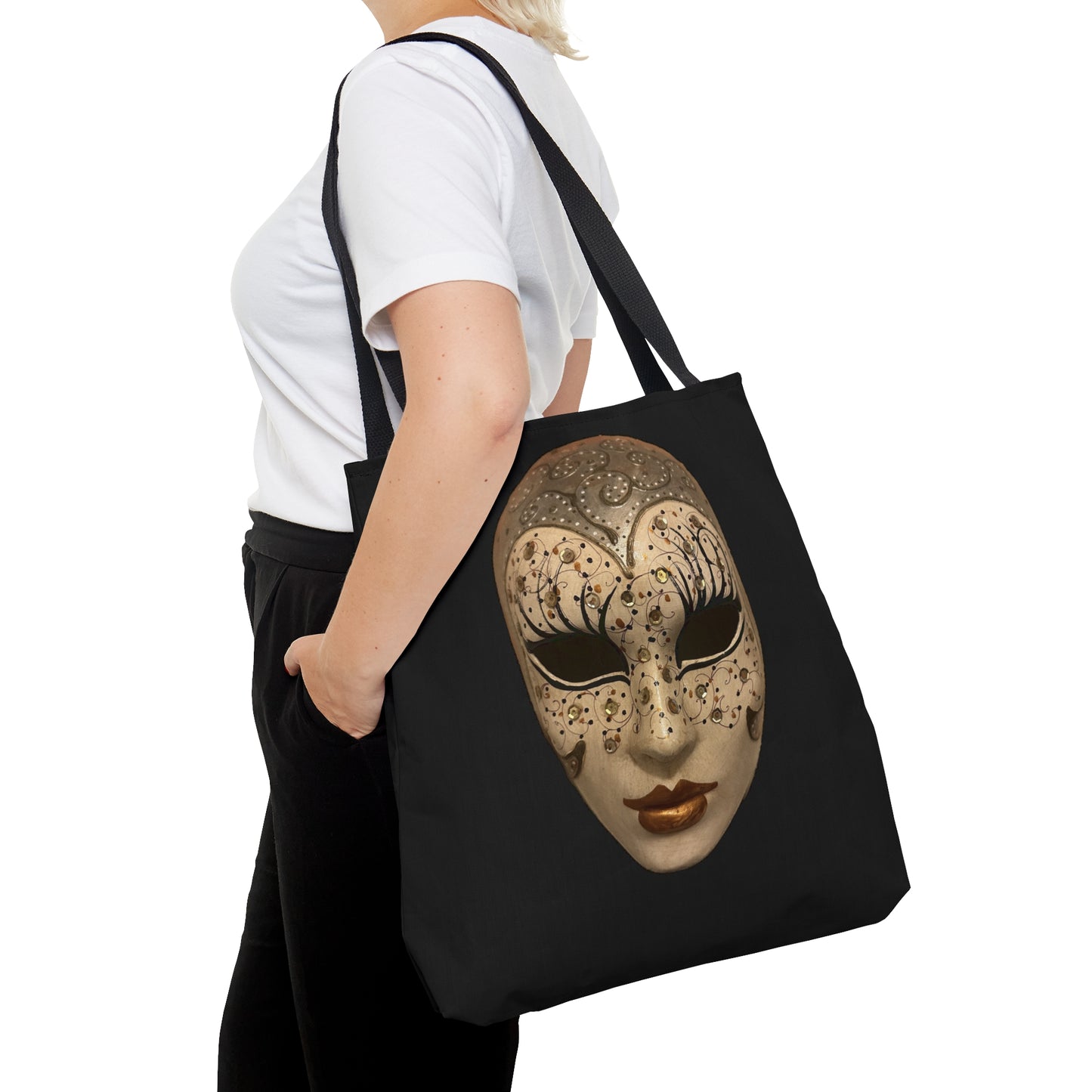 Venice Italy Mask Tote Bag (Black)
