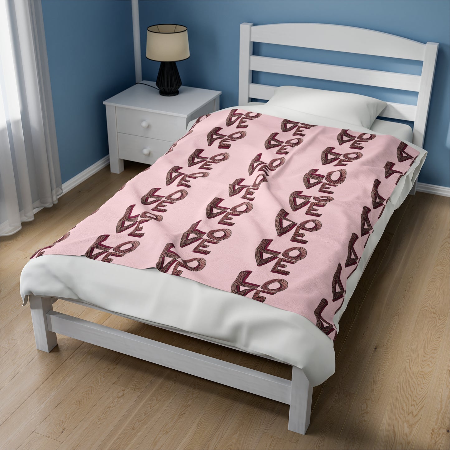 Stacked LOVE Velveteen Plush Blanket