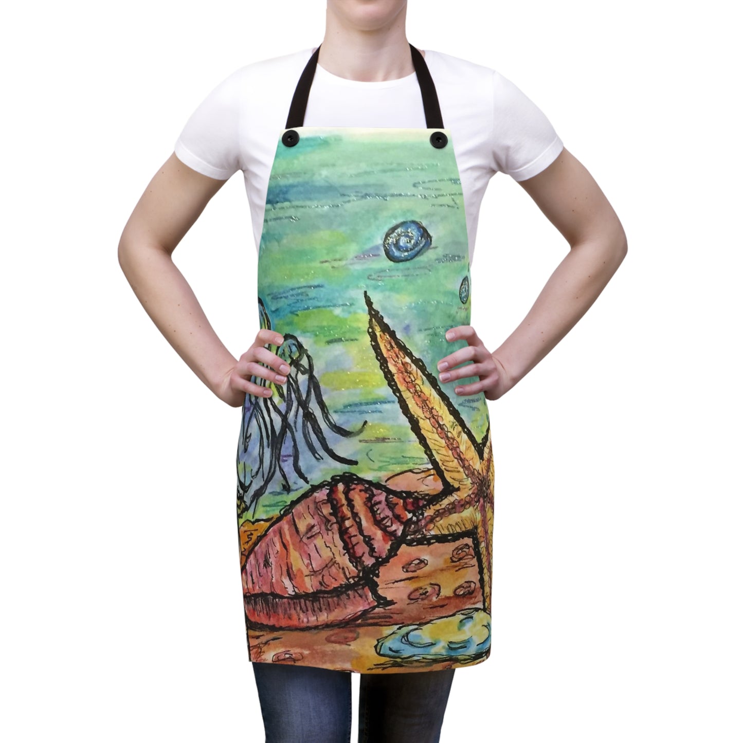 Under Water Fun Apron (Black straps)