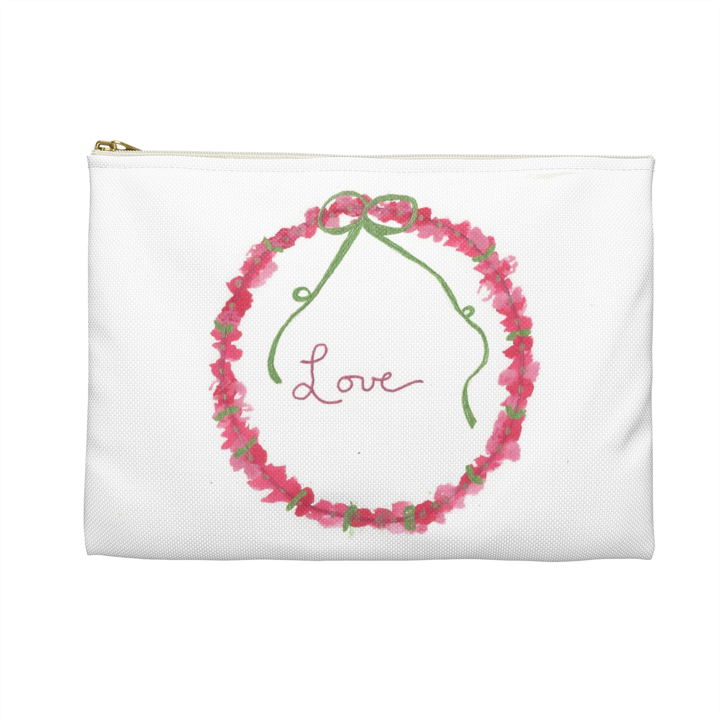 Love Wreath Accessory Pouch, Cosmetic bag, pencil case