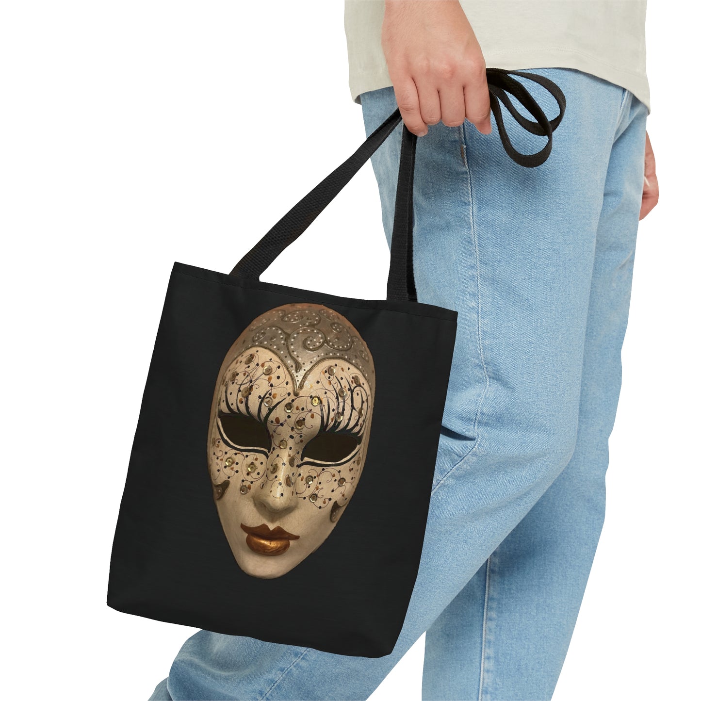 Venice Italy Mask Tote Bag (Black)