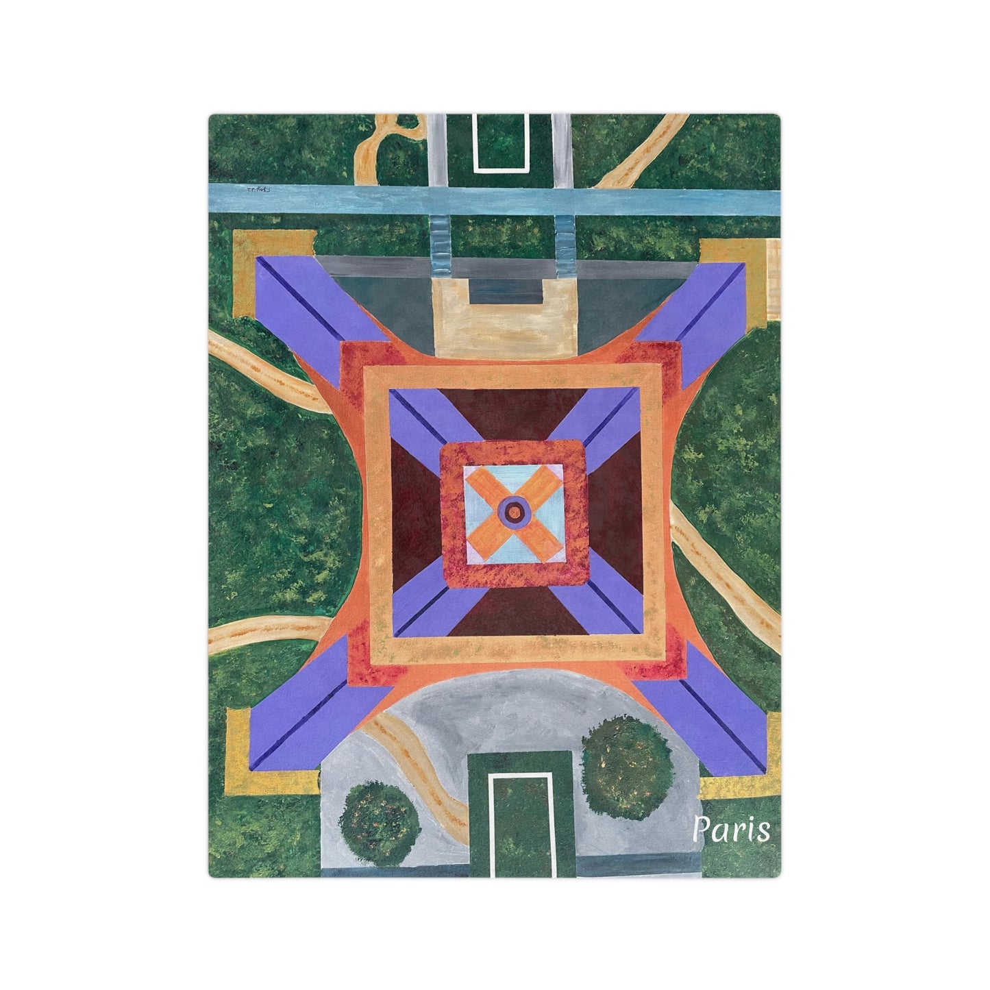 Paris Abstract Eiffel Tower Velveteen Minky Blanket