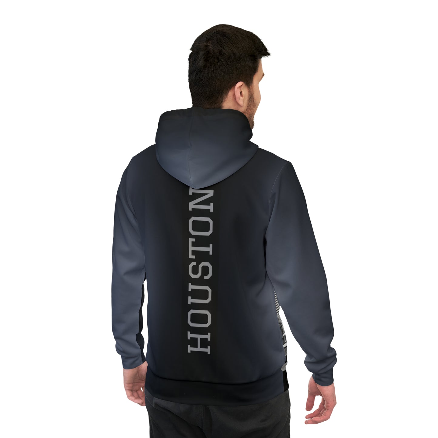 Black White Houston Views Unisex Athletic Hoodie Sweatshirt | Houston Texas