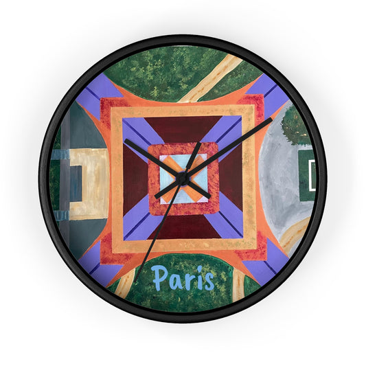 Paris Abstract Eiffel Tower Wall Clock