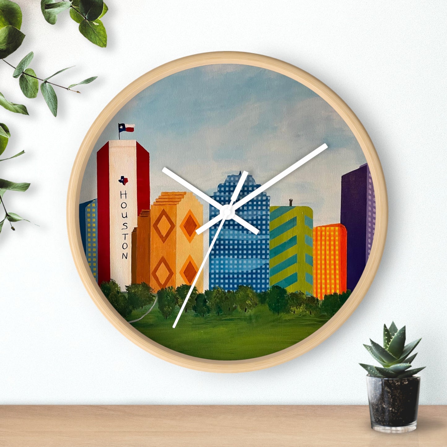 Houston Views Wall Clock