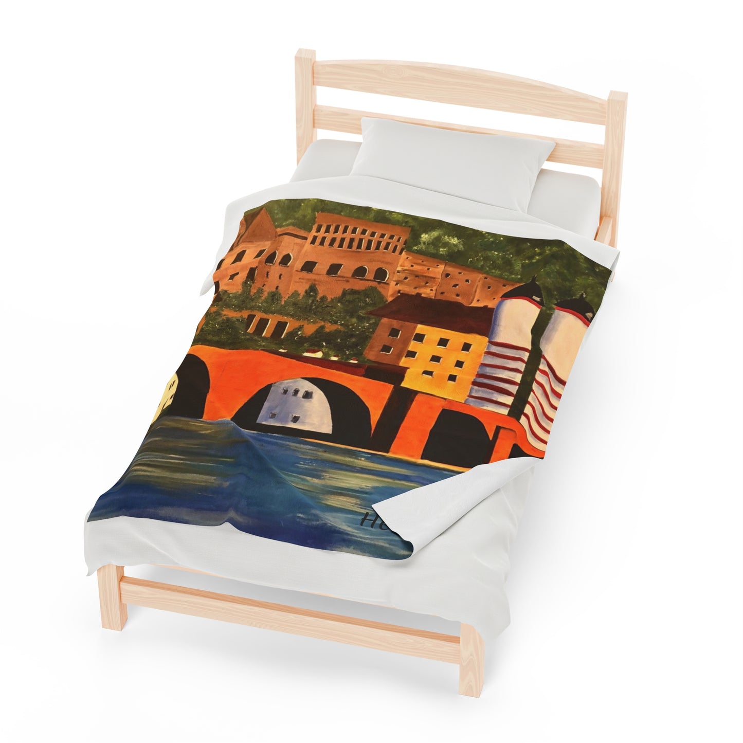 Heidelberg Germany Velveteen Plush Blanket