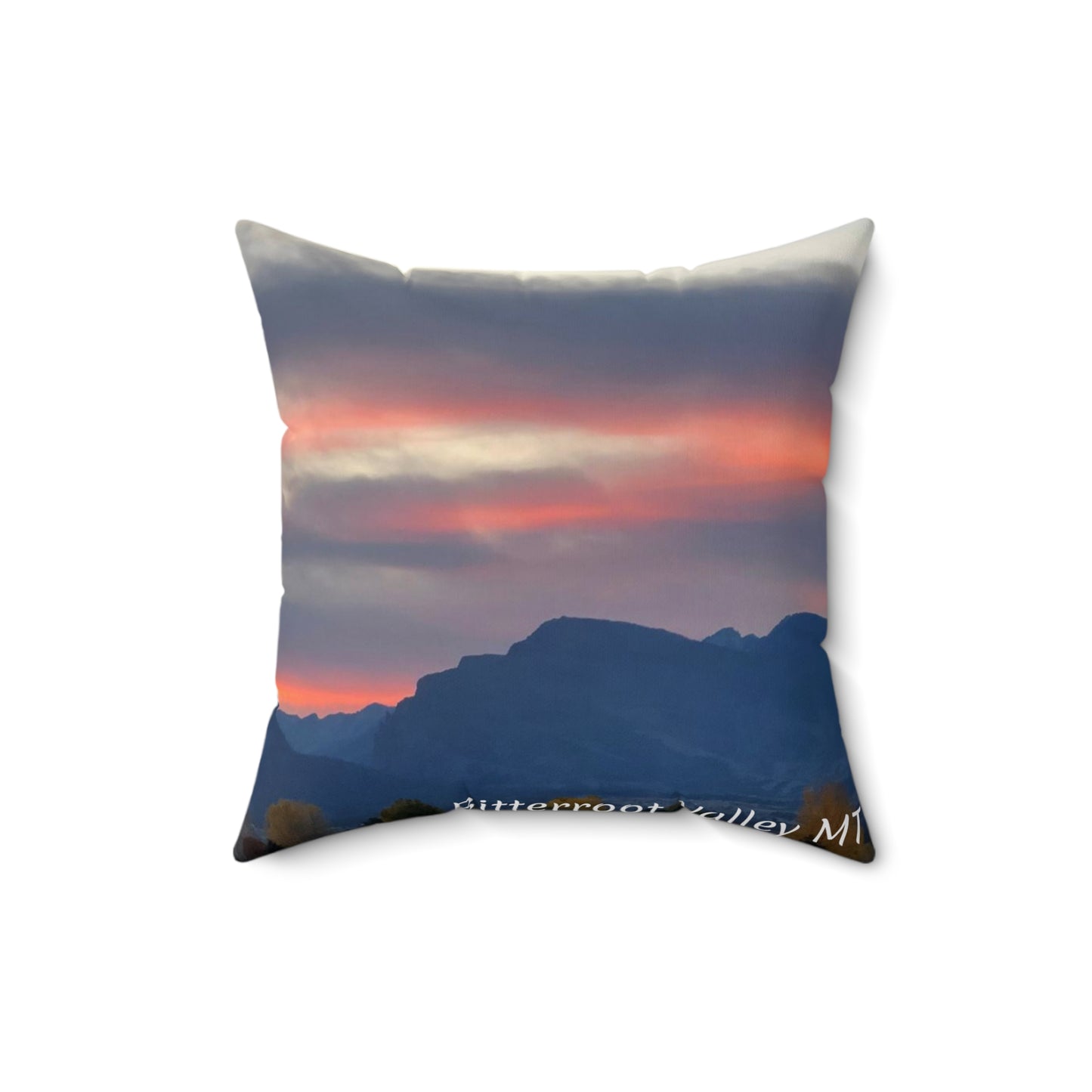 Sunset in Bitterroot Valley Montana Throw Pillow