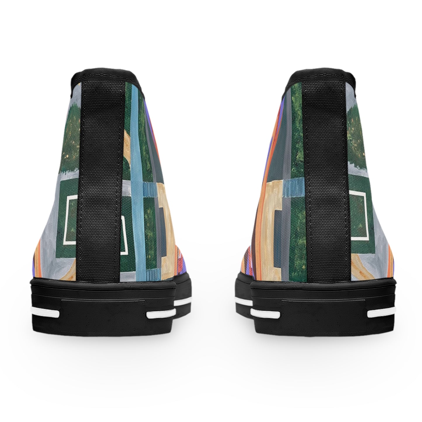 Paris Abstract Eiffel Tower Women's High Top Sneakers