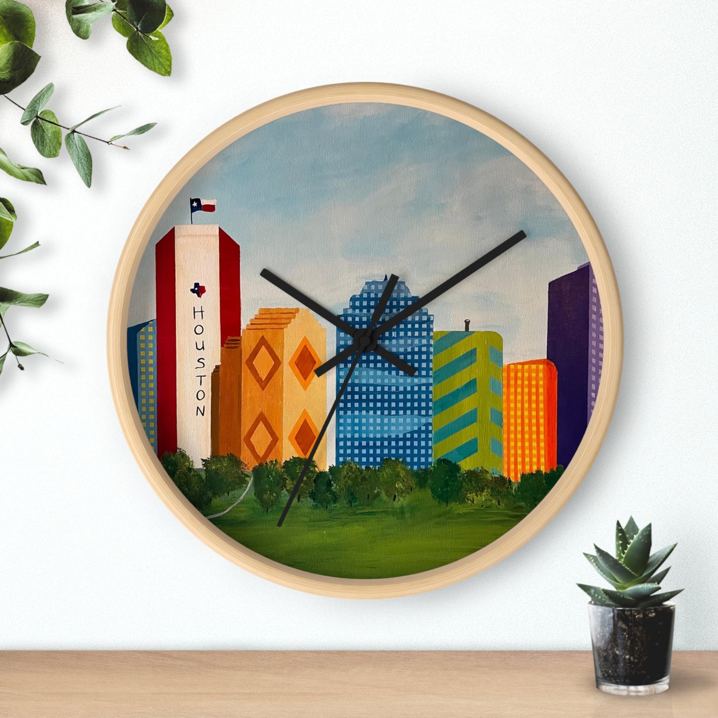 Houston Views Wall Clock