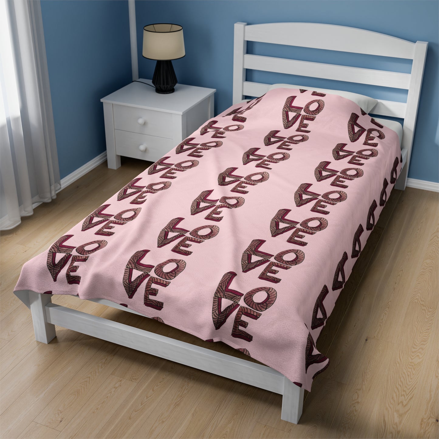 Stacked LOVE Velveteen Plush Blanket