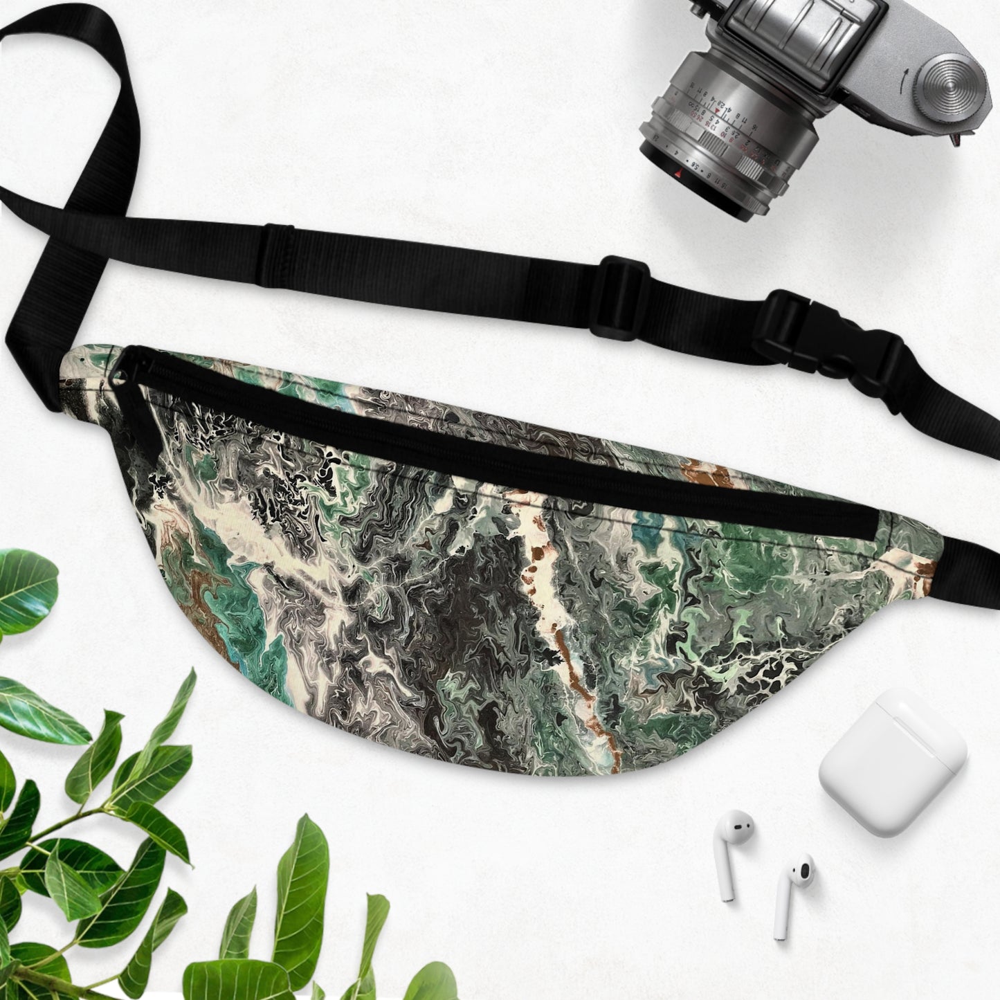 Emerald Swirl Fanny Pack Crossbody Bag
