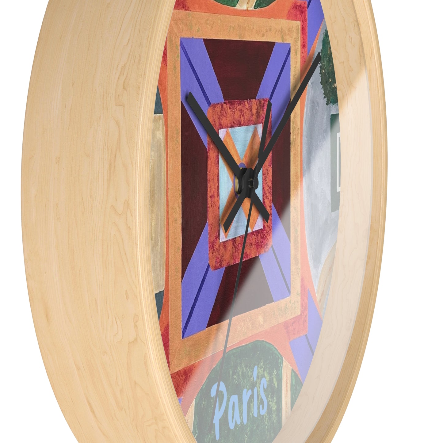 Paris Abstract Eiffel Tower Wall Clock