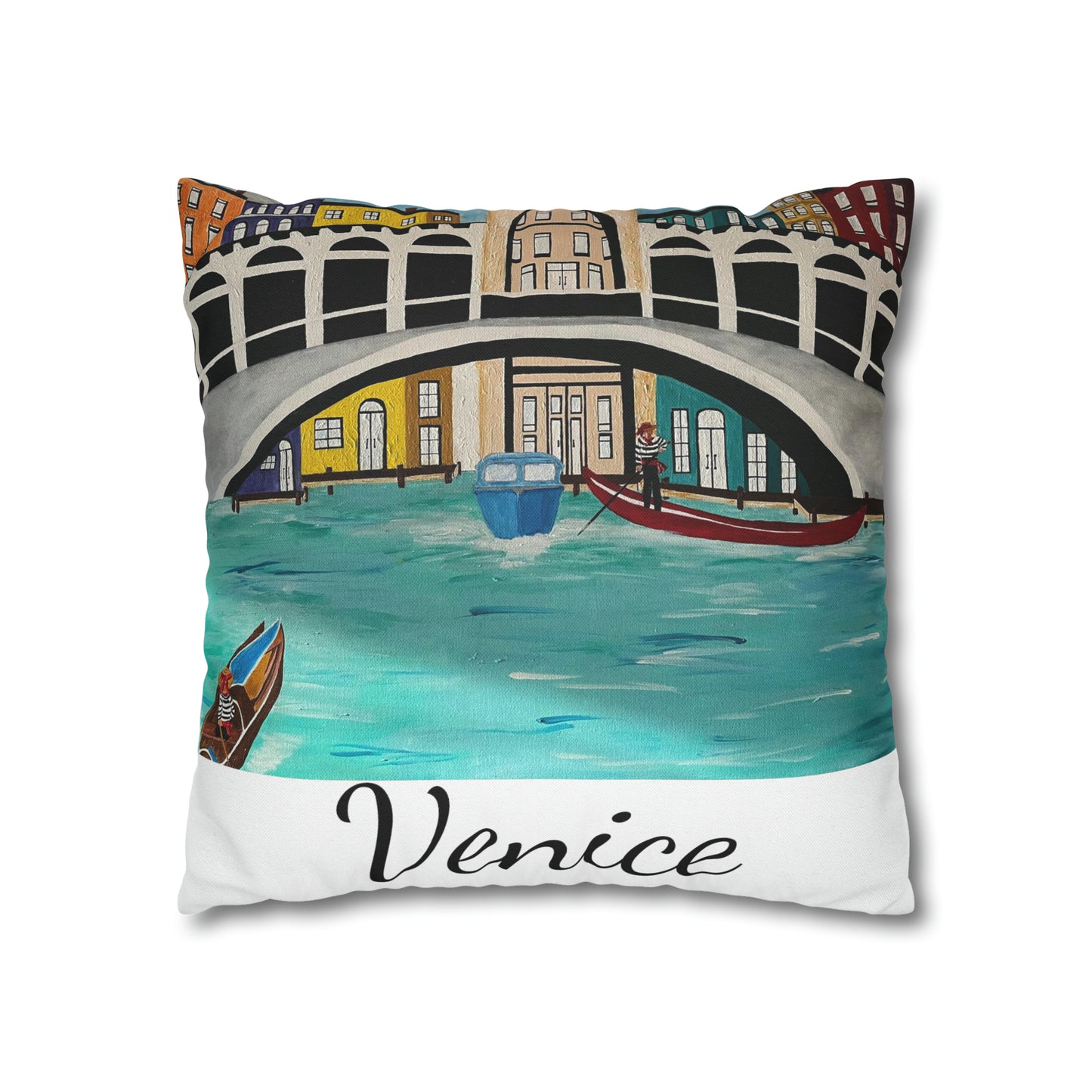 Venice Italy Pillow Cover  (White)