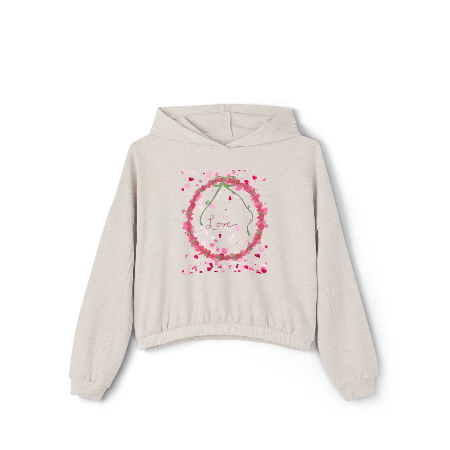 Love Wreath - Women's Cinched Bottom Hoodie