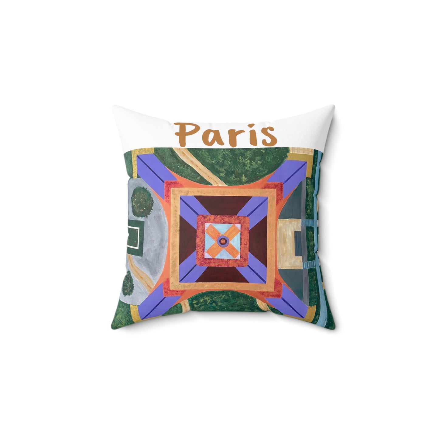 Paris Abstract Eiffel Tower Throw Pillow (White)