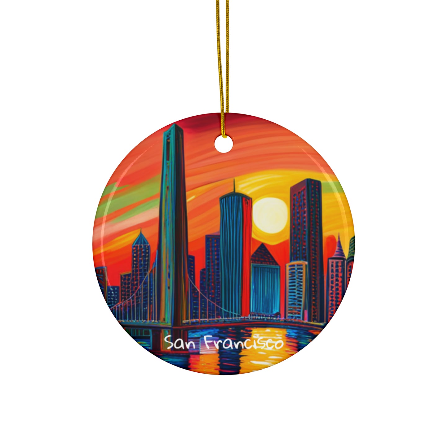 San Francisco Skyline Ceramic Ornaments (3pcs, 5pcs, 10pcs)