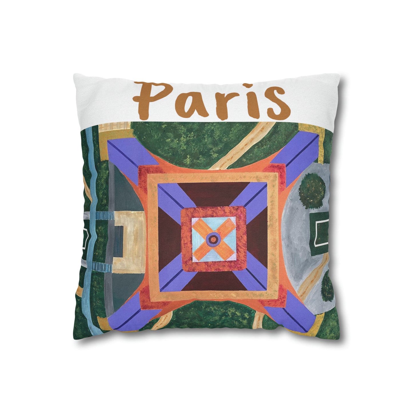 Paris Abstract Eiffel Tower Throw Pillow Cover (White)