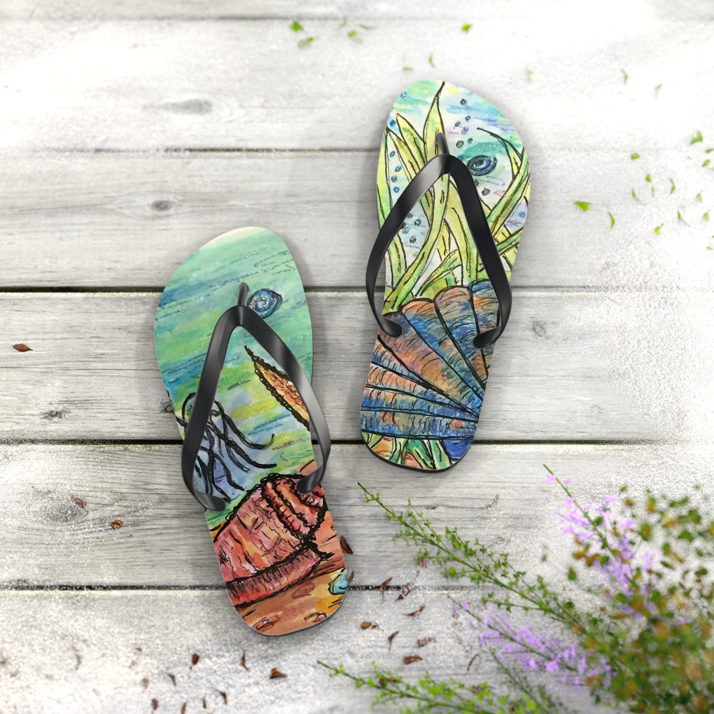 Under Water Fun Flip Flops