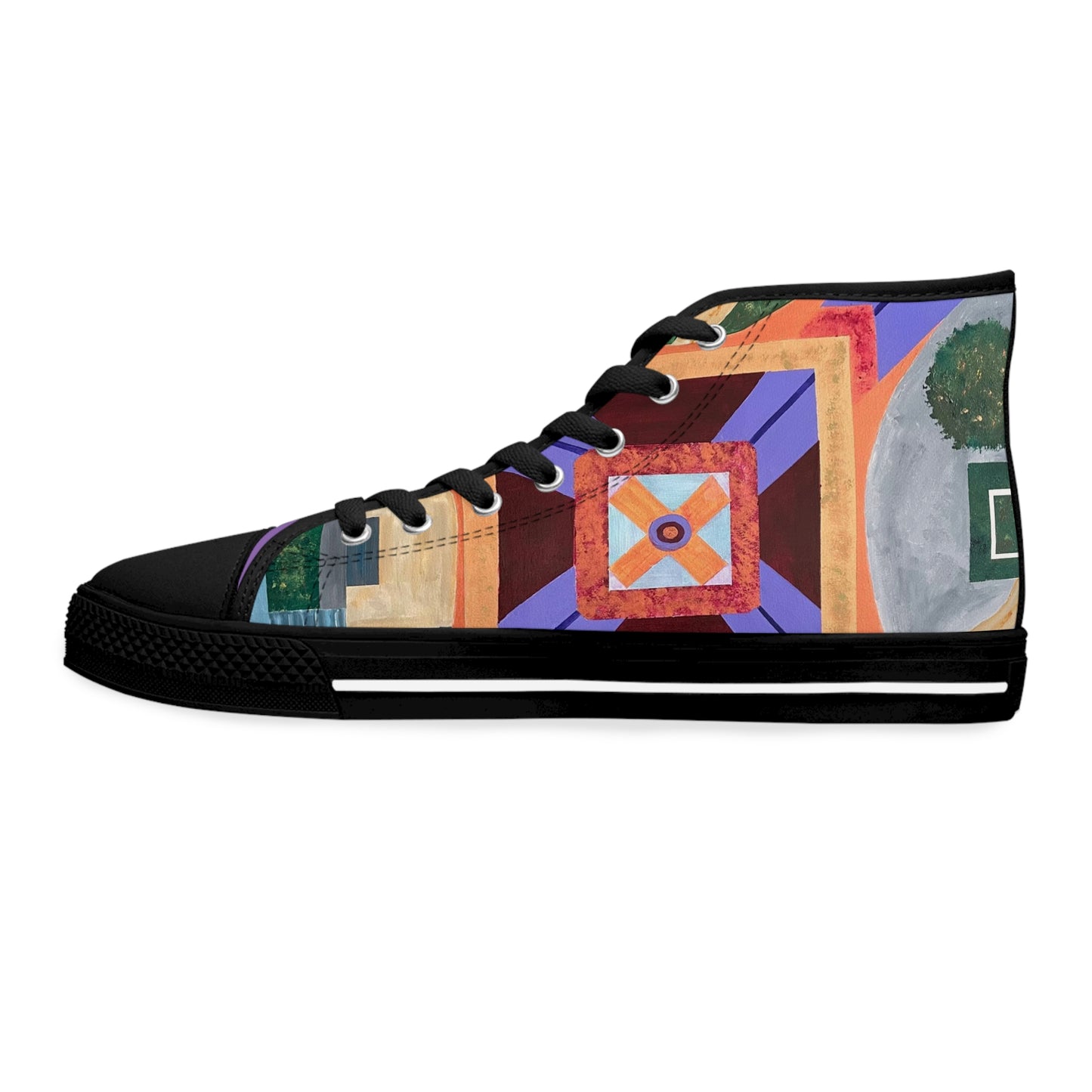 Paris Abstract Eiffel Tower Women's High Top Sneakers