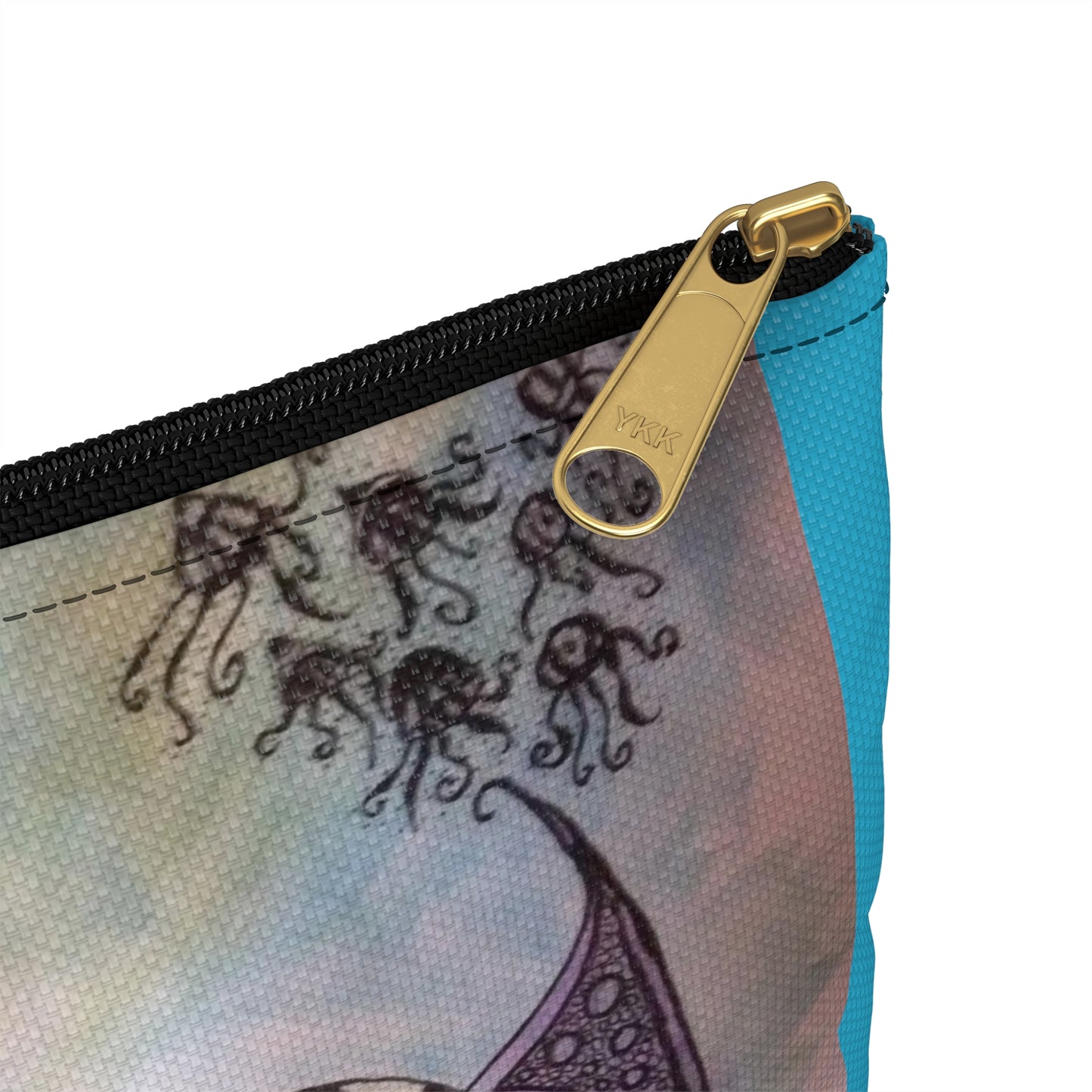 Zentangle Turtle Travel Pouch - Cosmetic Bag or Pencil Case