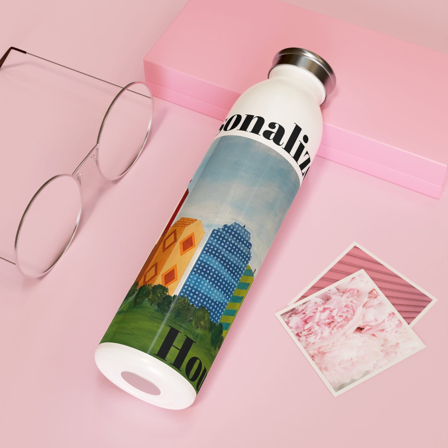 Houston Views Slim Water Bottle (20oz) | Houston Texas