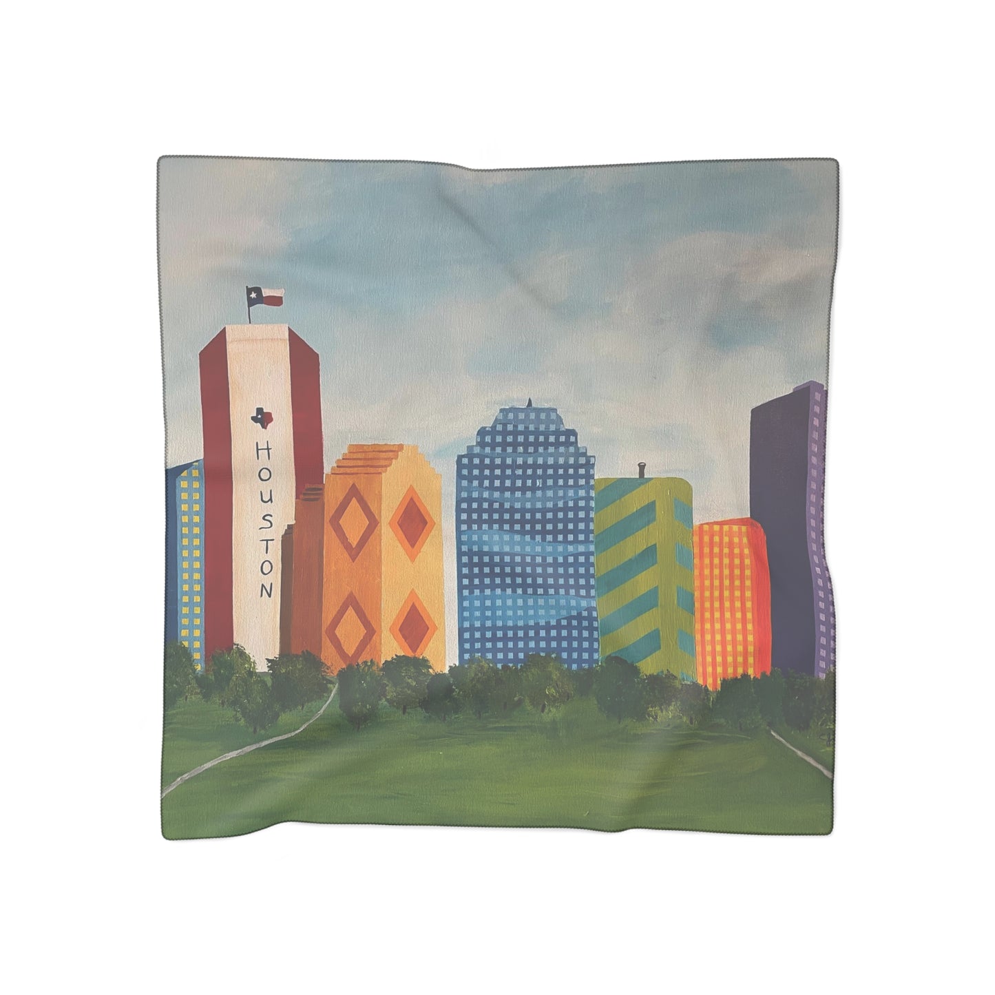 Houston Views Poly Scarf | Houston Texas